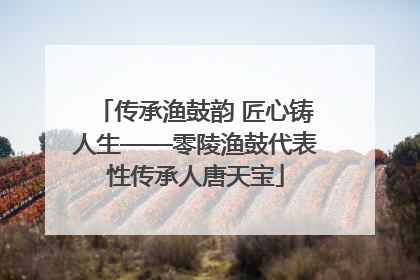 传承渔鼓韵 匠心铸人生——零陵渔鼓代表性传承人唐天宝