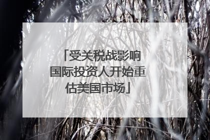 受关税战影响 国际投资人开始重估美国市场