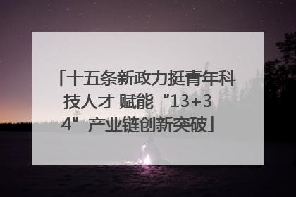 十五条新政力挺青年科技人才 赋能“13+34”产业链创新突破