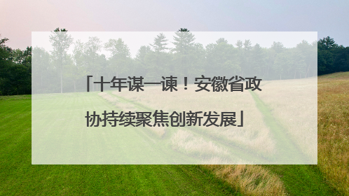 十年谋一谏！安徽省政协持续聚焦创新发展