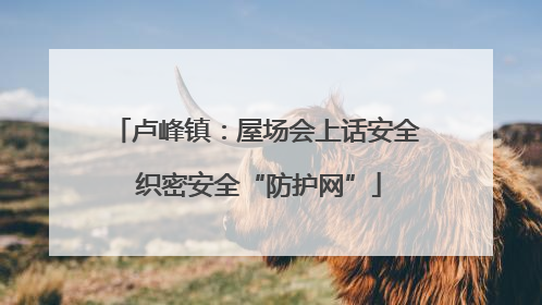 卢峰镇：屋场会上话安全 织密安全“防护网”