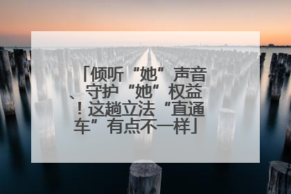 倾听“她”声音、守护“她”权益！这趟立法“直通车”有点不一样