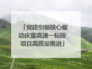 党建引领核心驱动庆章高速一标段项目高质量推进