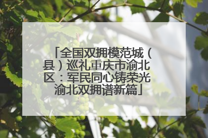 全国双拥模范城（县）巡礼重庆市渝北区：军民同心铸荣光 渝北双拥谱新篇