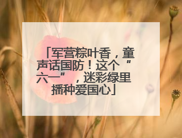 军营粽叶香，童声话国防！这个“六一”，迷彩绿里播种爱国心