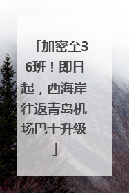 加密至36班！即日起，西海岸往返青岛机场巴士升级