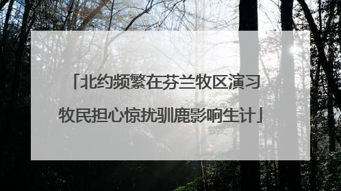北约频繁在芬兰牧区演习 牧民担心惊扰驯鹿影响生计