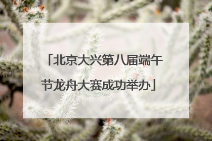 北京大兴第八届端午节龙舟大赛成功举办