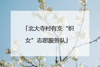 北大寺村有支“织女”志愿服务队