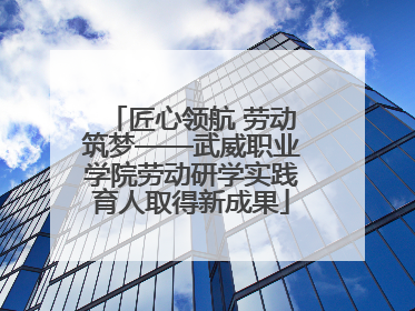 匠心领航 劳动筑梦——武威职业学院劳动研学实践育人取得新成果