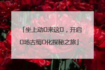 坐上动⻋来这⾥，开启⼀场古蜀⽂化探秘之旅