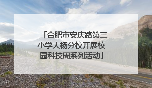 合肥市安庆路第三小学大杨分校开展校园科技周系列活动