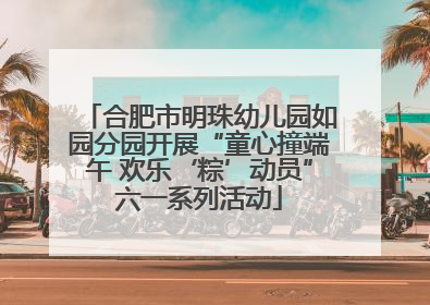 合肥市明珠幼儿园如园分园开展“童心撞端午 欢乐‘粽’动员”六一系列活动