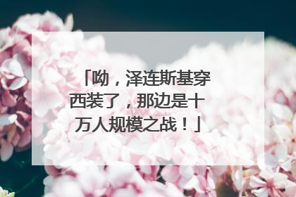 呦，泽连斯基穿西装了，那边是十万人规模之战！