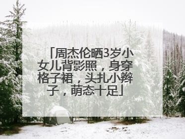 周杰伦晒3岁小女儿背影照，身穿格子裙，头扎小辫子，萌态十足