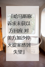 哈马斯称诉求未获以方回应 对美方加沙停火提案感到失望