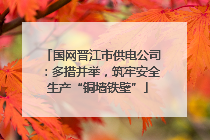 国网晋江市供电公司：多措并举，筑牢安全生产“铜墙铁壁”