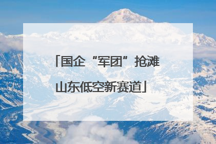 国企“军团”抢滩山东低空新赛道