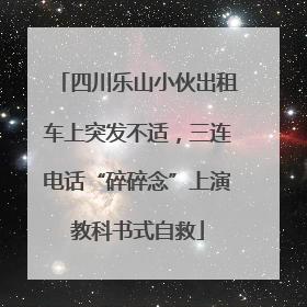 四川乐山小伙出租车上突发不适，三连电话“碎碎念”上演教科书式自救