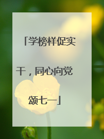 学榜样促实干，同心向党颂七一