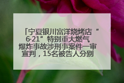 宁夏银川富洋烧烤店“6·21”特别重大燃气爆炸事故涉刑事案件一审宣判，15名被告人分别判刑六年至一年不等