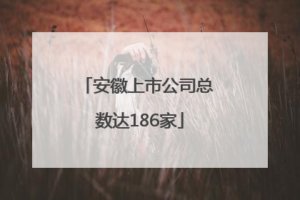 安徽上市公司总数达186家