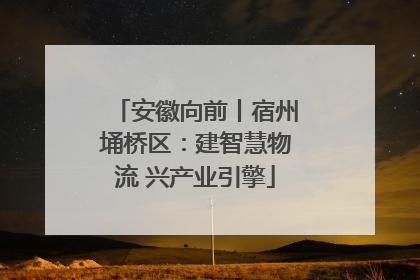 安徽向前丨宿州埇桥区：建智慧物流 兴产业引擎