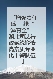 增强责任感 一线“淬真金” 湖北司法行政系统锻造高素质专业化干警队伍