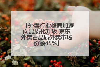 外卖行业格局加速向品质化升级 京东外卖占品质外卖市场份额45%