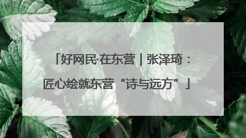 好网民·在东营｜张泽琦：匠心绘就东营“诗与远方”