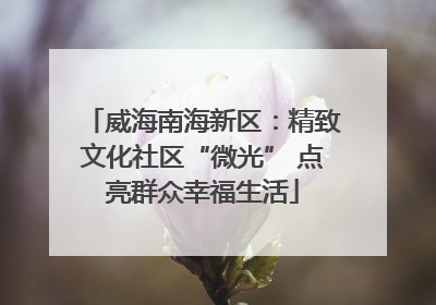 威海南海新区：精致文化社区“微光” 点亮群众幸福生活