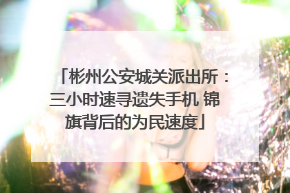 彬州公安城关派出所：三小时速寻遗失手机 锦旗背后的为民速度