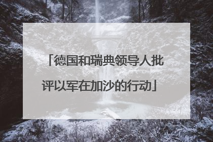 德国和瑞典领导人批评以军在加沙的行动