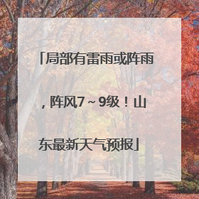 局部有雷雨或阵雨，阵风7～9级！山东最新天气预报