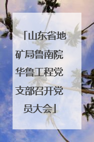 山东省地矿局鲁南院华鲁工程党支部召开党员大会