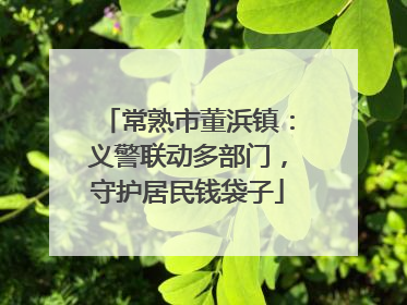 常熟市董浜镇：义警联动多部门，守护居民钱袋子