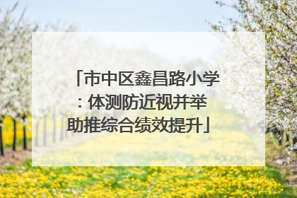 市中区鑫昌路小学：体测防近视并举 助推综合绩效提升