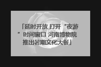 延时开放 打开“夜游”时间窗口 河南博物院推出暑期文化大餐