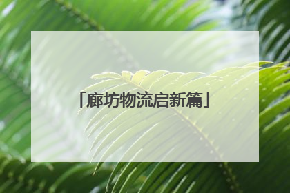 廊坊物流启新篇