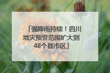 强降雨持续！四川地灾预警范围扩大到48个县市区