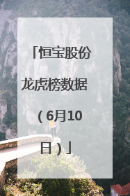 恒宝股份龙虎榜数据（6月10日）