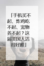 手机买不起、炸鸡吃不起、宠物养不起？这届美国人活得好难