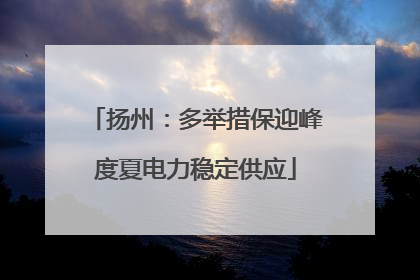 扬州：多举措保迎峰度夏电力稳定供应