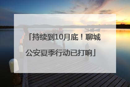 持续到10月底！聊城公安夏季行动已打响