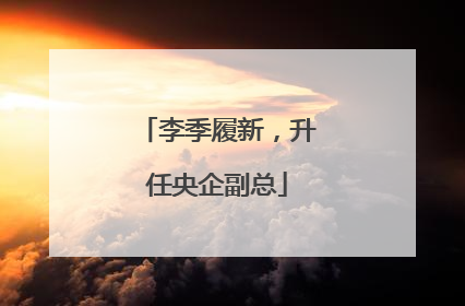 李季履新，升任央企副总
