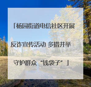 杨园街道电信社区开展反诈宣传活动 多措并举守护群众“钱袋子”