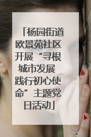 杨园街道欧景苑社区开展“寻根城市发展 践行初心使命”主题党日活动