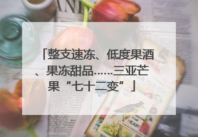 整支速冻、低度果酒、果冻甜品……三亚芒果“七十二变”