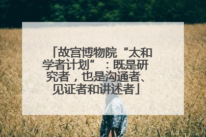 故宫博物院“太和学者计划”：既是研究者，也是沟通者、见证者和讲述者