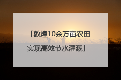 敦煌10余万亩农田实现高效节水灌溉